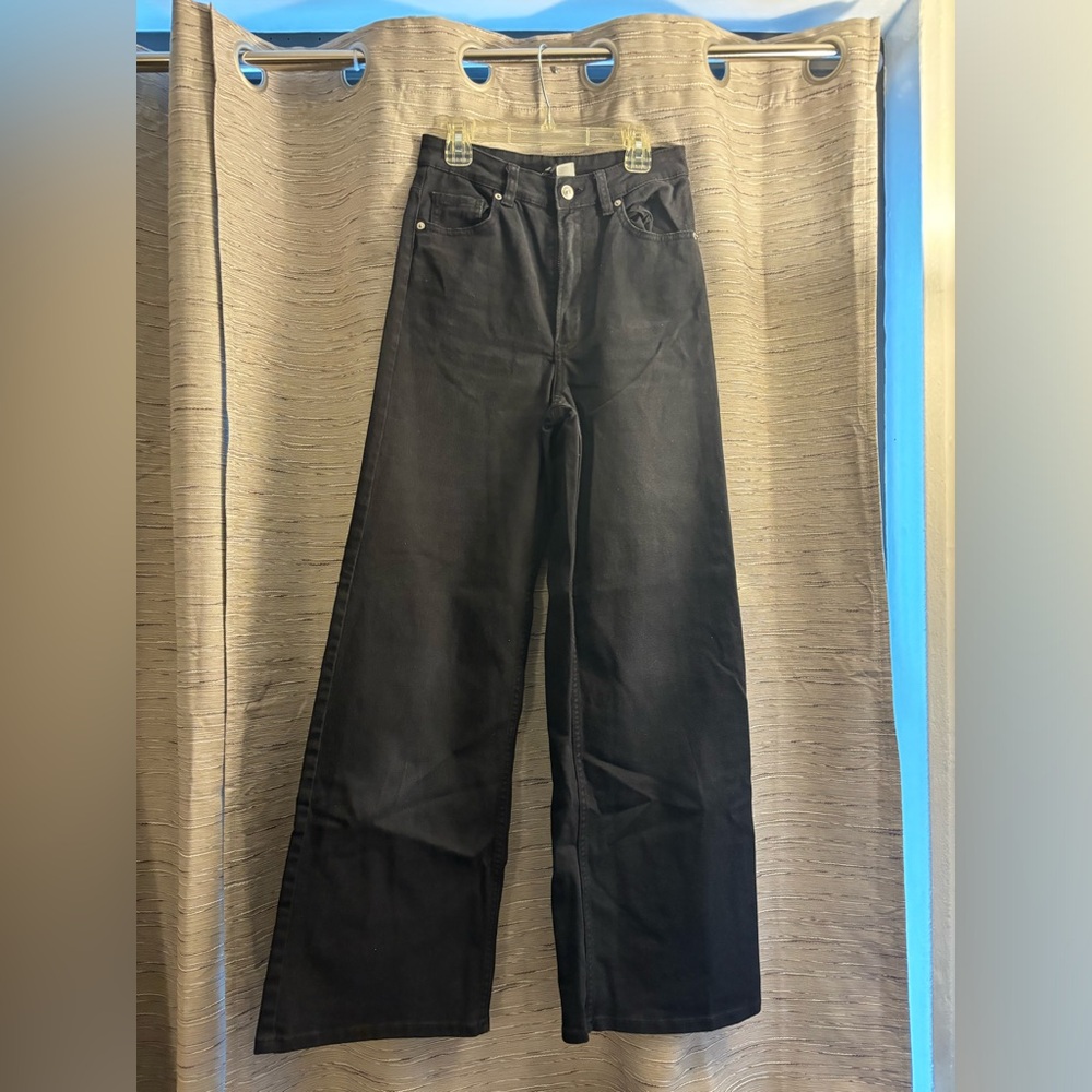 Black Wash H&M Wide Leg Pants - Size 4